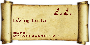 Láng Leila névjegykártya
