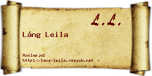 Láng Leila névjegykártya